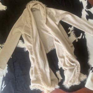 Cardi In Creme with FURR trim!!!